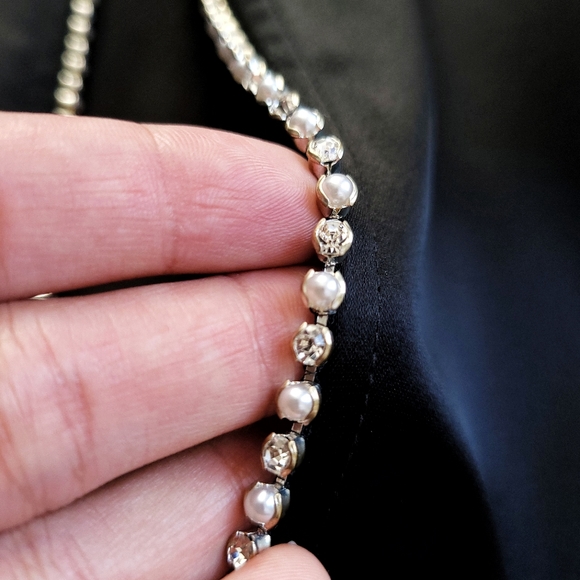 Nana Jacqueline x Revolve Satin Pearl Crystal Satin Asymmetrical Midi Dr… - Picture 7 of 12